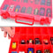 ALCYON Double Sided Toy Storage Organizer Case for Hot Wheels, Matchbox Cars, Mini Toys, 48 Compartments - Red