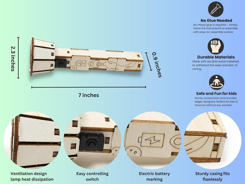 DIY Wooden Flashlight STEM Kit for Kids Aged 6-10, Battery-Operated Educational Science Experiment Kit