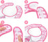 Littleforbig Cotton Waterproof Babydoll Printed Adult Bib with Adjustable Velcro Closure - Pretty in Pink Sissy Bib