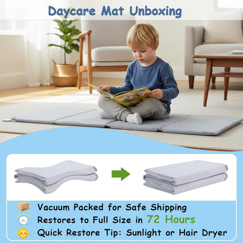 Tiita Foldable Kids Nap Mat - Soft Sleeping Pad for Toddlers and Children