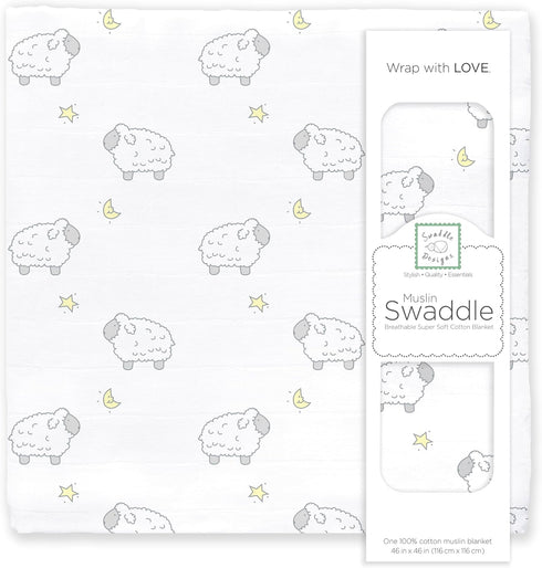 SwaddleDesigns Cotton Muslin Swaddle Blanket, Receiving Blanket for Boys & Girls, Best