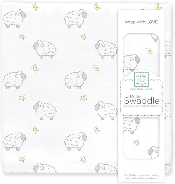 SwaddleDesigns Cotton Muslin Swaddle Blanket, Receiving Blanket for Boys & Girls, Best