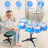 Kids Drum Set for Toddlers - Musical Gifts Toys with Light, Drum Kit for Beginner Music Practice, Christmas Birthday
