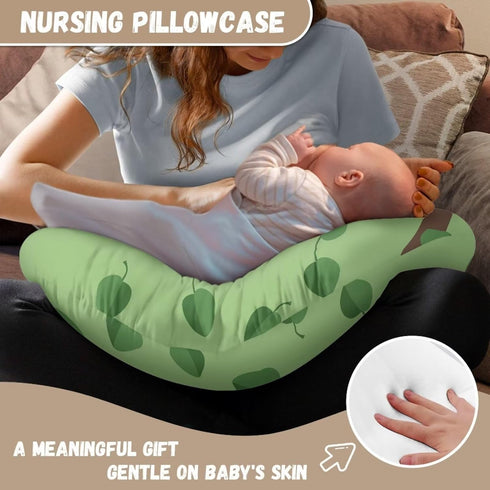 GIFTPUZZ Sloth Pattern Polyester Pillow Slipcovers for Breastfeeding Moms, Cartoon Nursing Pillow Cover Stretchy