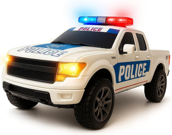 ArtCreativity Police Car Toy, Pickup Truck Toy with LED Headlights and Sirens,