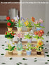 Jollcnoia 12 Set Mini Flower Potted Plant Bonsai Building Toy Blocks Artificial Particle Flower Botanical