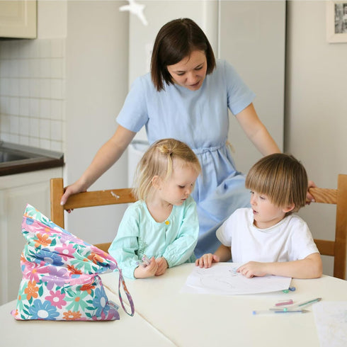 3pcs 3L-ZM18A ALVABABY Cloth Diaper Wet Dry Bags Waterproof Reusable with Two Zippered Pockets Travel Beach Pool
