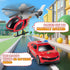 3 4 5 6 22" Fire Truck Toys for Toddler Boy Year Old, Carrier Truck Toy with Racing Car and Helicopter, Big Firetruck
