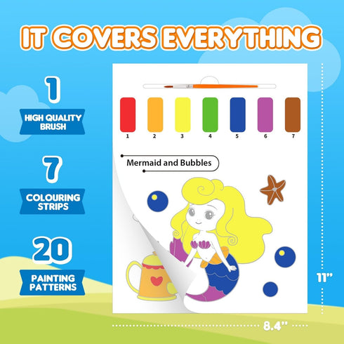 1-3, 2-4, 4-6, 5 YPLUS Paint with Water Books for Toddlers, Art Craft Toys Watercolor Painting Paper, Gift for Kids