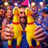 Gejoy 15 6.3 Inch(Yellow) Pcs Rubber Screaming Chicken Queeze Novelty Toys Squeaky Noise Shrilling Shrieking Squawking