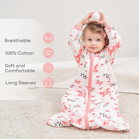 6-12 100% 2-Way 0.5 Yoofoss Baby Sleep Sack Months Long Sleeve Wearable Blanket Baby Cotton Zipper Tog Infants Sleeping