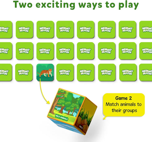Skillmatics Board Game - Memory Match Animals, Fast & Fun Memory Game for Kids Ages 3-7, Gifts for Boys & Girls