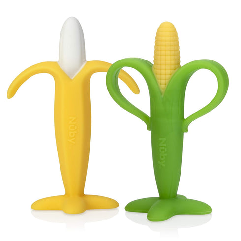Nuby Soothing Banana & Corn Teether - 2 Pack, 3+ Months