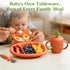 Cozy Rock Set, Set 2-in-1 Silicone Baby Feeding Carrot Design BLW Toddler Feeding with Suction Plate & Bowl, Bib, Fork