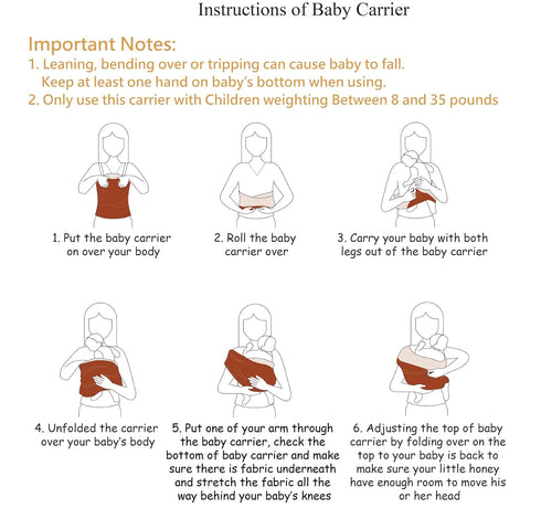 Kloovete 35 lbs. Baby Wrap Carrier, Perfect Baby Carrier Wrap Sling for Newborn and Infant up