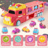 aruemp 12 1 2-Player 3 in Princess Carrier Truck with Girls Car Toys, Race Mode Friction Power Toy Cars with Light