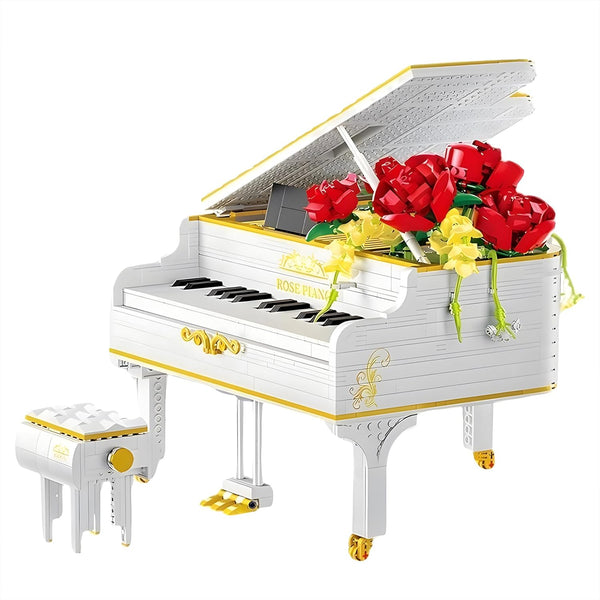 1293pcs Mini Ideas Piano Model Building Block Set, Music Lovers Collection Gift for Boys and Girls (White)