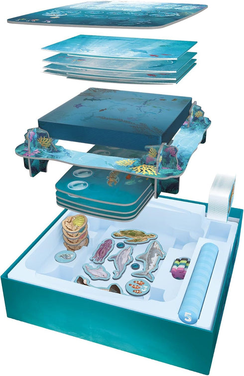 Sit Down! 23 1-4 20-30 8+ Dive Board Game - Unique Transparent Ocean Cards, Push Your Luck, Catch a Ride on a Sea