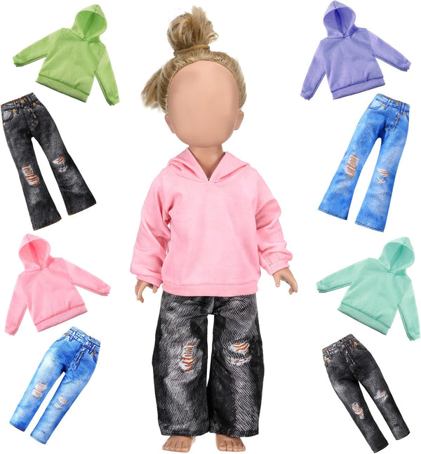 Bencailor 8 Pieces 18 Inch Doll Clothes Dolly Girl Accessories Summer Cotton