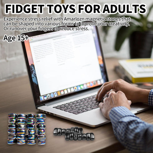 30 Pcs Large fridge magnets, hematite magnet fidget kit, irregular refrigerator magnets for kitchen, DIY Educational
