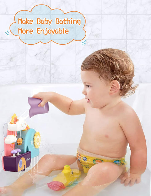 Baby Bath Toys - Fun Educational Water Toy for 1, 2, 3+ Year Olds, Safe Colorful Skin Friendly Waterwheel Bathing Toy