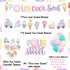 Four Ever Sweet Ice Cream Donut Party Decorations | Banner, Cake, Cupcake Toppers, Macaron, Balloons for Kids' Party