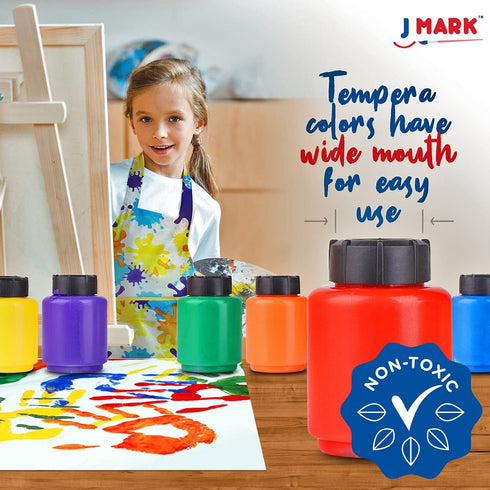 J MARK 38-Piece Toddler Paint Set, Includes Washable Tempera Paint, Art Smock, Brushes, and Painting Paper