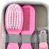 Buachois Set Baby Grooming Kit, Infant Safety Care with Hair Brush Nail Clipper Nose Cleaner Finger Toothbrush Scissor