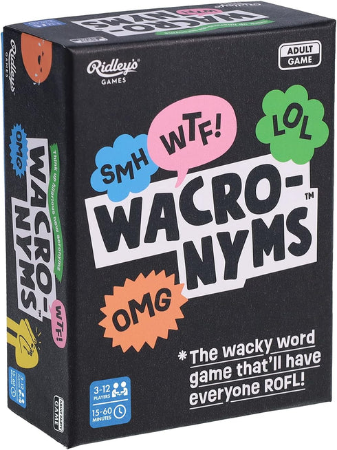 Ridley's Games Wacronyms Funny Acronym Word Game for Friends and Families, 3-12 Players | 15-60 Minute Game Play