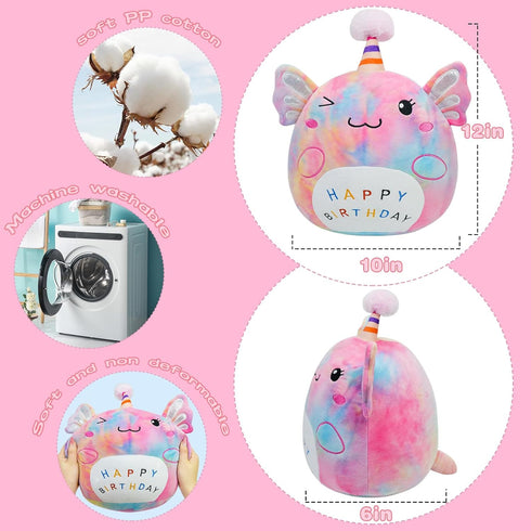 12 Inch LICSOR Axolotl Plush Toy Cute Unicorn Axolotl Birthday Stuffed Animal Soft Axolotl Plushies Pillow Multicolour