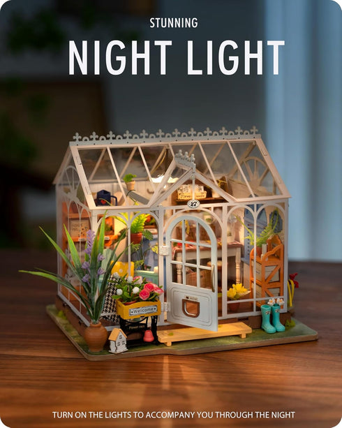 DIY Miniature House Kit, Dreamy Garden House for Adults, Mini House Making Kit with Furnitures