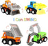 Yeonha Toys Pull Back Vehicles, 12 Pack Mini Assorted Construction Vehicles and Race Cars