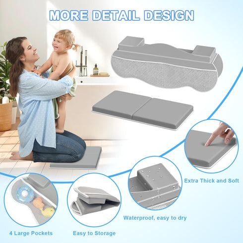 JAUPH Elbow Set, Bath Kneeler and Rest Pad Non-Slip Memory Foam Kneeling Pad & Silicone Arm Cushion with Toys