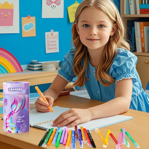 DreamyCandy Toddlers,24 Set,Gift DreamCandy Twist Crayons for Colors Non Toxic Washable Crayons for Kids,Art Supplies