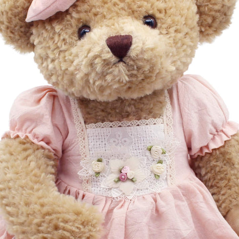 25" Oitscute Big Baby Teddy Bear with Cloth Cute Stuffed Animal Soft Plush Toy (Pink&Brown)