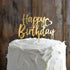 6-Pack Gold Cake Topper Set - Double-Sided Glitter Acrylic Happy Birthday Cupcake Toppers for Decorations