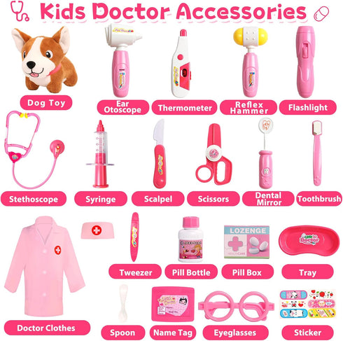 3-5 2+ Set 2 3 4 5 6 Doctor Kit for Toddlers Dress Up for Year Olds Girls Pretend Veterinarian Toddler Doctor Play