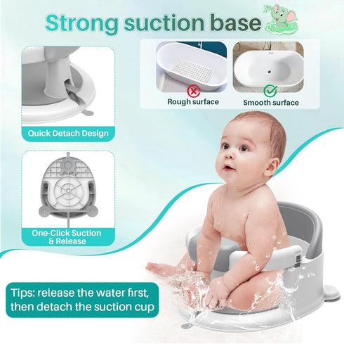 Inaya (4 Pack) 6-24 Baby Proofing Door Knob Cover & Baby Bath Seat for Babies Months