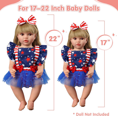 2 17-22 Inch BABESIDE Pcs Reborn Baby Doll Clothes for Babydolls, Reborn Doll Dress Accessories with Headband