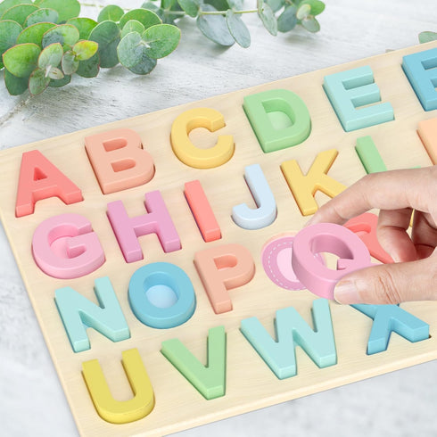 Zeoddler Alphabet Puzzles, ABC Shape Puzzles for Kids, Educational Toys for Toddlers, Preschool Learning Activities