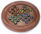 Ajuny Wooden Solitaire Board Game Handcrafted Round Peg Puzzle with 33 Marbles