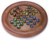 Ajuny Wooden Solitaire Board Game Handcrafted Round Peg Puzzle with 33 Marbles