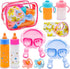 Jgalnim 15 PCS Baby Doll Accessories Magic Bottle Set,Pretend Play Feeding Toys,Doll
