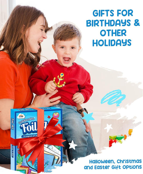 ZMLM Colorful Foil Fun Kids Toys - Ocean World & Animals Toy Set - Arts & Crafts Supplies for 4+ Boys and Girls Gifts