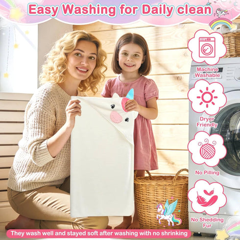 4 Set, 1 3 32x32 inch Flasoo PCS Baby Towels Soft Absorbent Baby Hooded Bath Towel, Baby Towel and Baby Washcloths