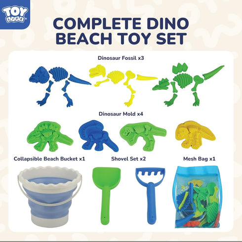 30 4-8 Summer, TOY Life Pcs Dinosaur Fossil Beach Toys for Kids Ages Collapsible Sand Toys with Dinosaur Toys Silicone