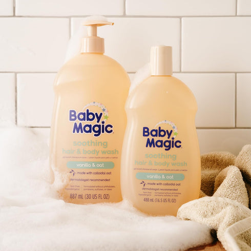 30 Oz (Pack 2) Baby Magic Soothing Hair & Body Wash, Vanilla & Oat, Fl