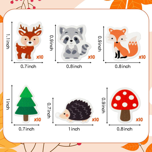 Yopyame 60Pcs Woodland Animal Mini Erasers, Assorted Novelty Pencil Erasers for Kids, Classroom Prizes, and Party Favors