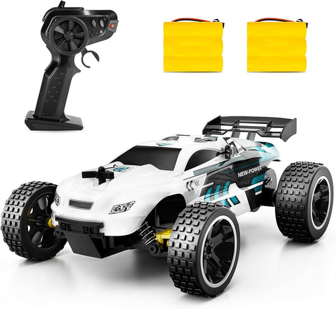 Tecnock RC Racing Car, 2.4GHz High Speed Remote Control, 1:18 2WD Toy Cars for Boys & Girls, White