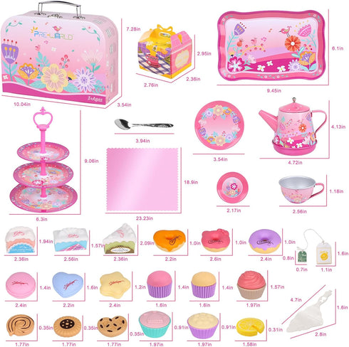 Set 3-5,PRE-WORLD Set 3-6 Tea Party for Toddles Musical Kids Tea for Little Girls